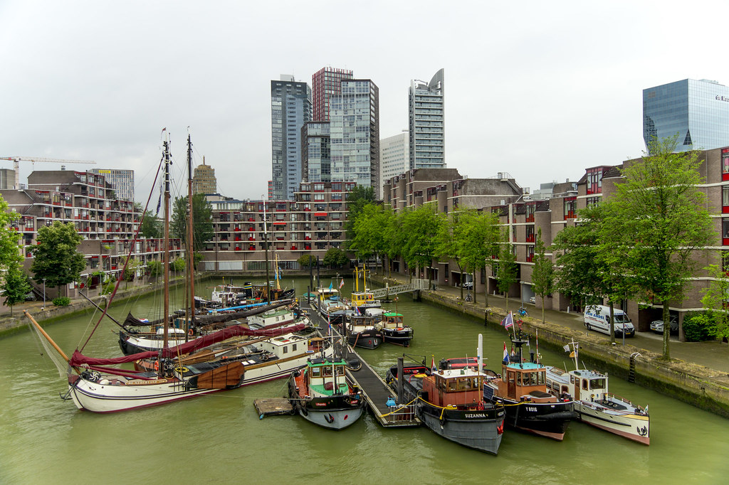 Rotterdam cityscape (view from the Maritiem Museum)